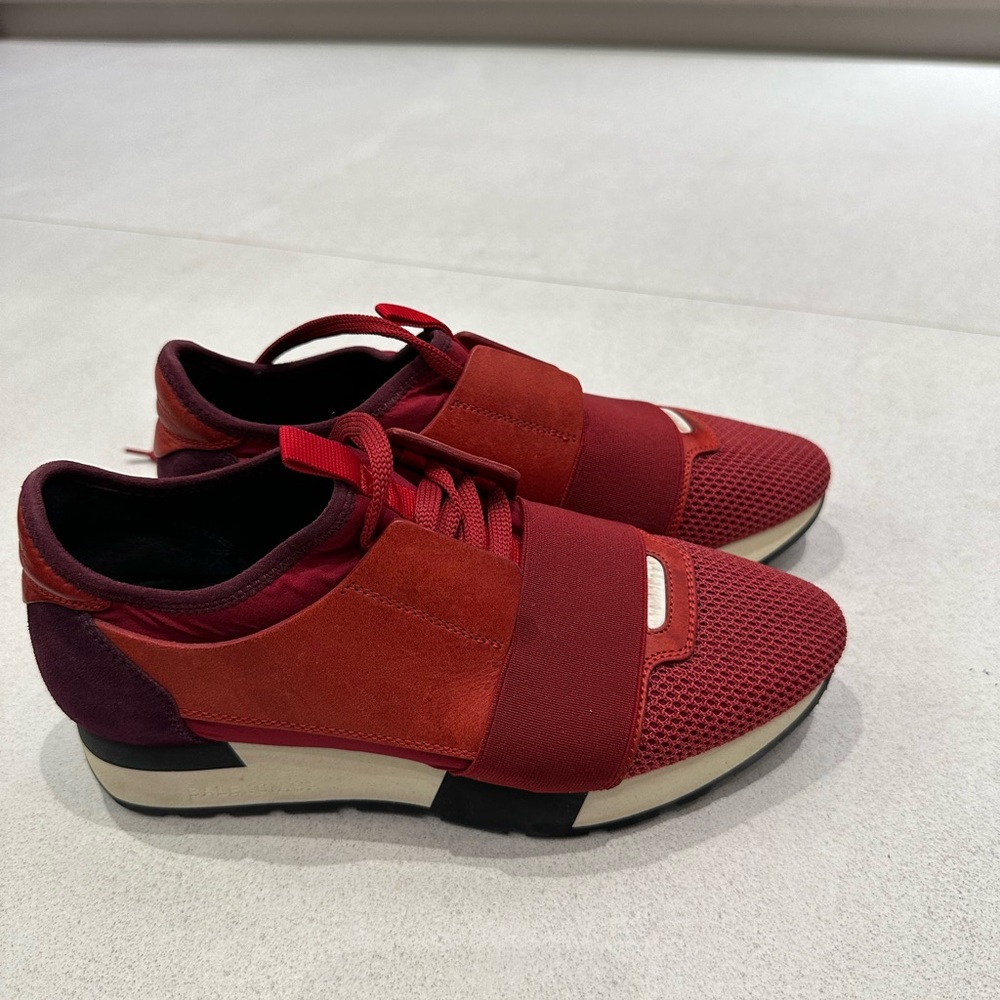 Balenciaga sneakers red leather size 7